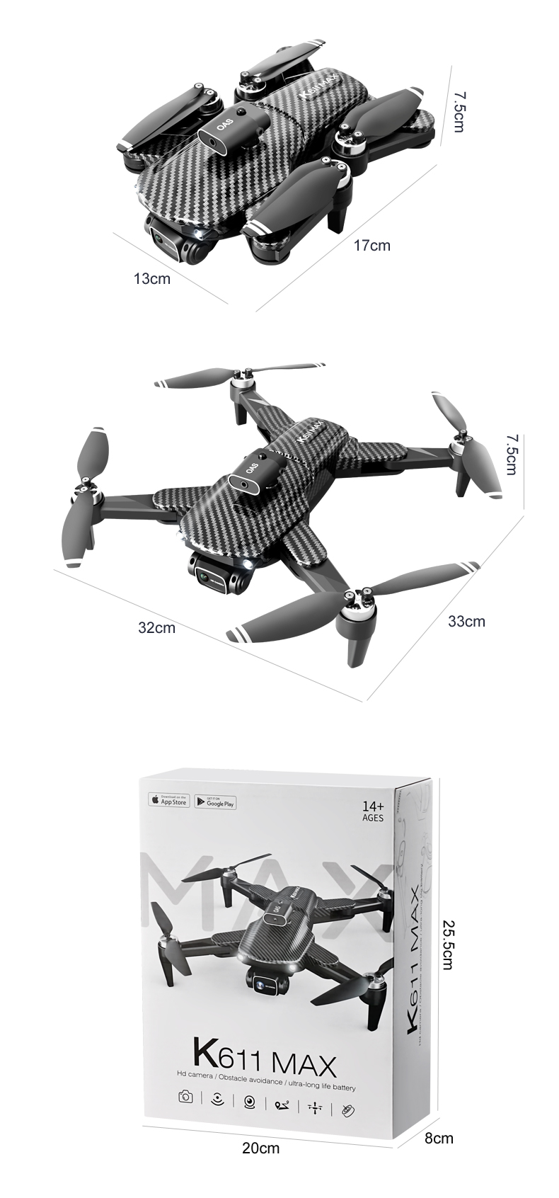 Max Gesture Video 2.4G Wifi FPV Drone 4K Camera 150m Phone Control Beginner-friendly HD Aerial UAV Foldable Motor Plastic