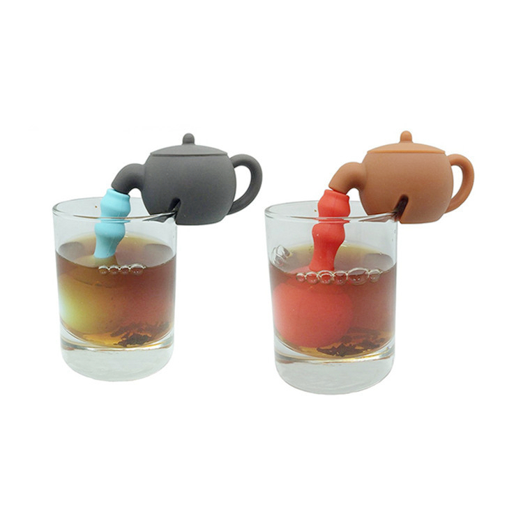 Teapot Shape Designed Silicone Strainer Tea Leaves Filter Bag Ball Mesh Silicon Tea Cup Steeper Infuser