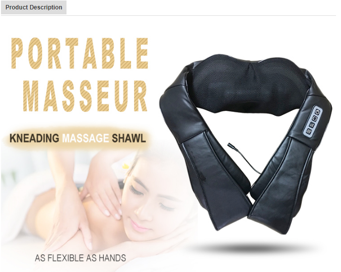 Vibration Kneading Rolling Shoulder Neck Massage Shawl For Home Car Office Beauty Salon