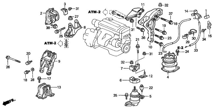 F22B5 Transmission Mount 50821-S84-A0150840-S84-30550806-S0A-980 For HONDA AVANCIER
