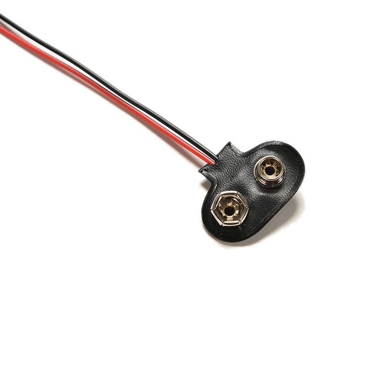 Experimental 9V Battery Snap Connector Wire Harness 18cm Rubber Soft Shell