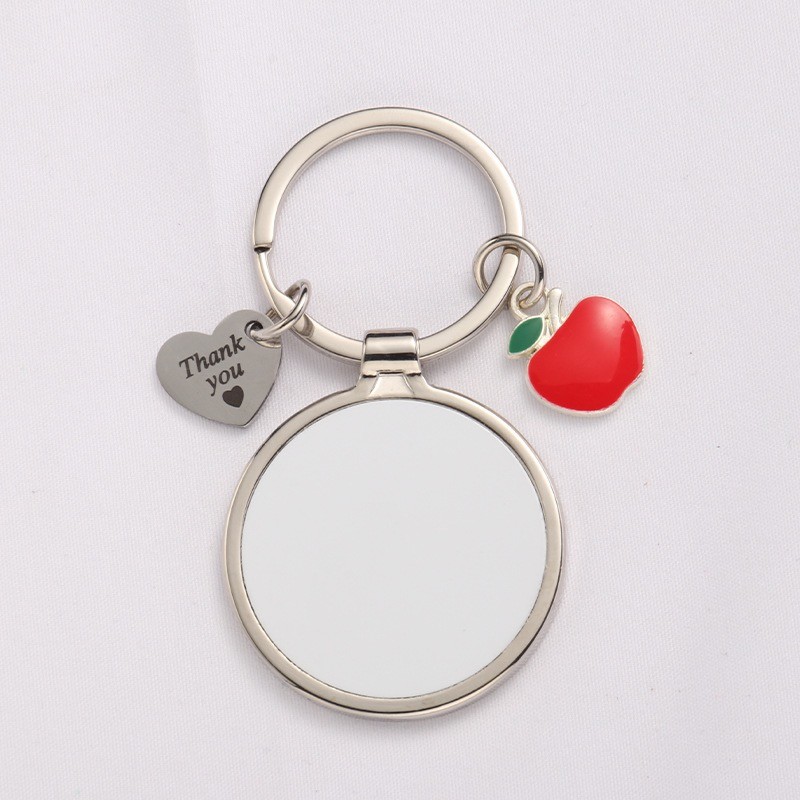 Round Sublimation Metal Keychain Pendant For Sublimation Photo Transfer Printing