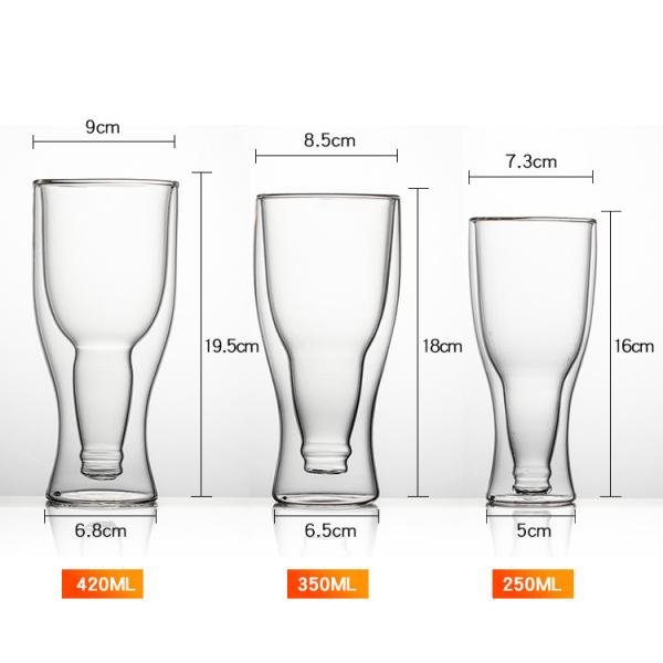 Borosilicate Double Wall Drinking Glasses , Clear Reusable Beer Pong Cups