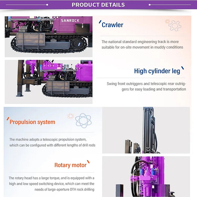 78kw Diesel Water Well Drill Rig Hydraulic Rotary Borehole Portable Water Drilling Rig