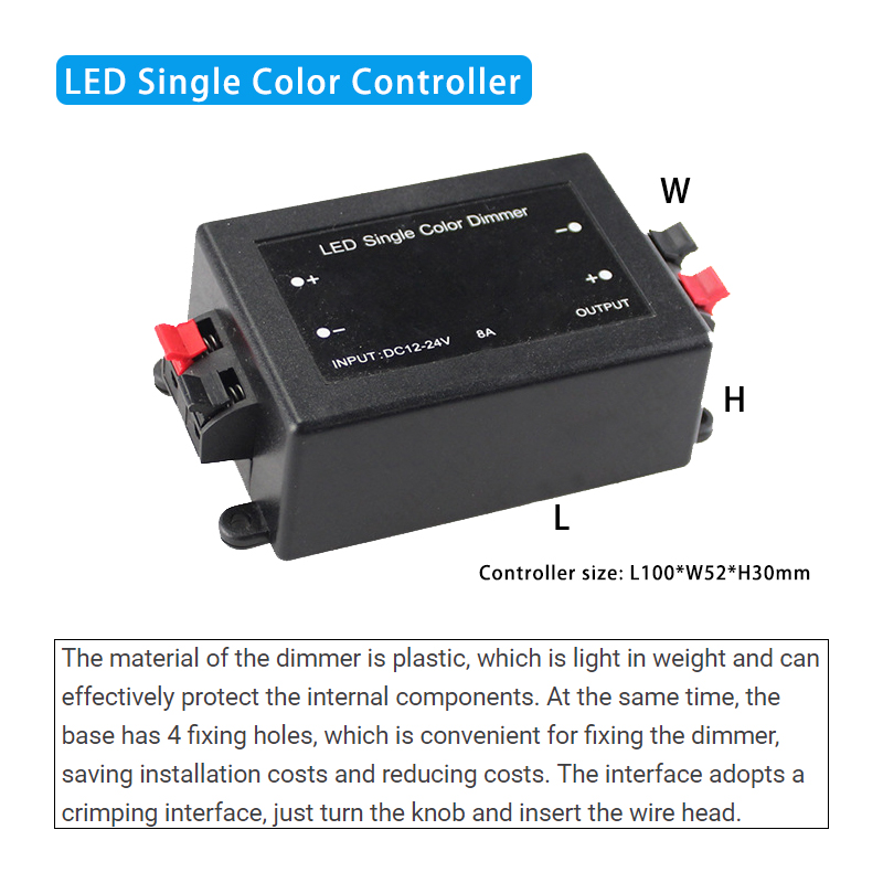 5050 LED Single Color Dimmer 12v 24v , 3 Keys Wireless LED Remote Dimmer Switch