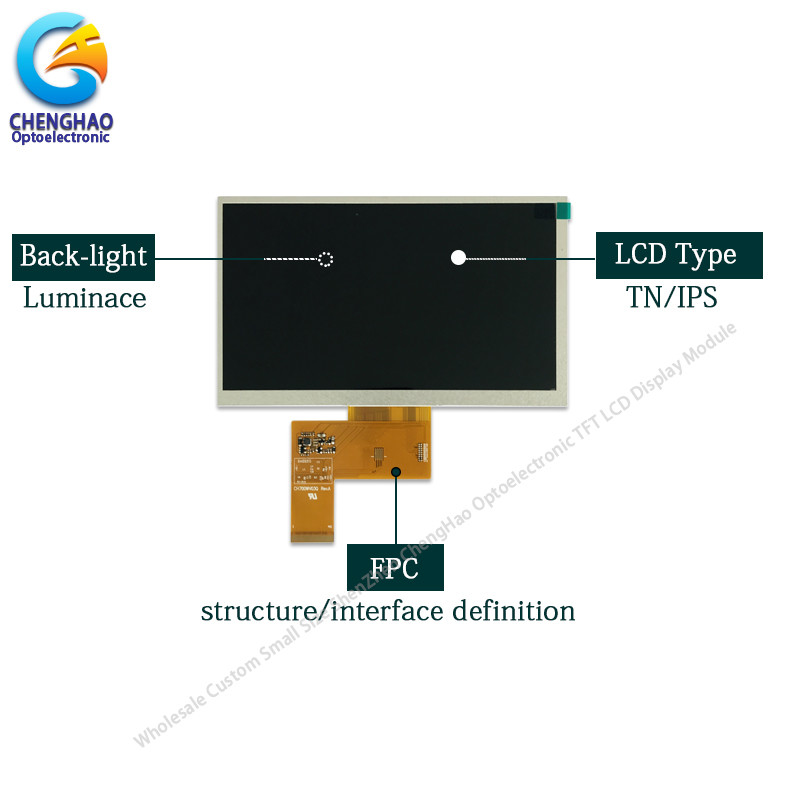 7.0 Inch Tiny TFT LCD Display 800*480 Resolution White LED Backlight