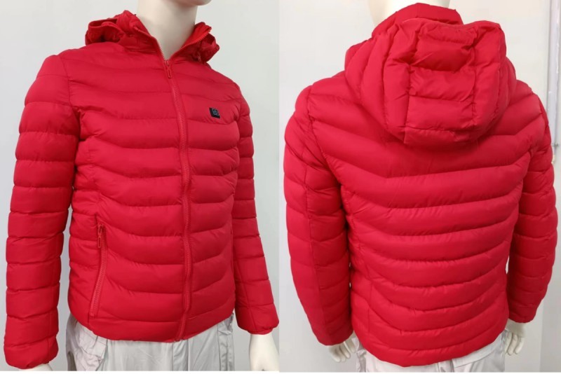 4 Heating Zones Electric Heated Jacket hoodie S Red men and women
