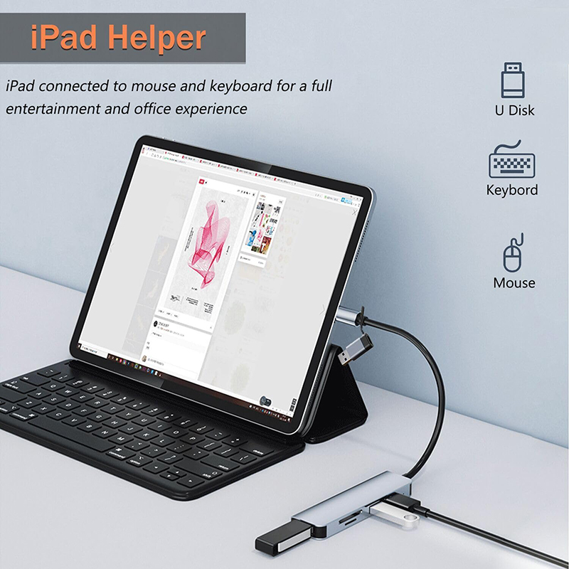 USB A/C Input USB 3.0 Type C Multiport Adapter Docking Station with SD/TF Card Reader