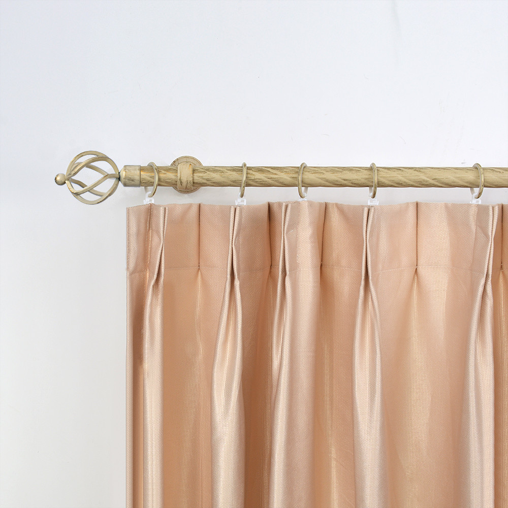 Beige sweeping gold Color 28MM Diameter Curtain Rods With Metal Material For Living Room