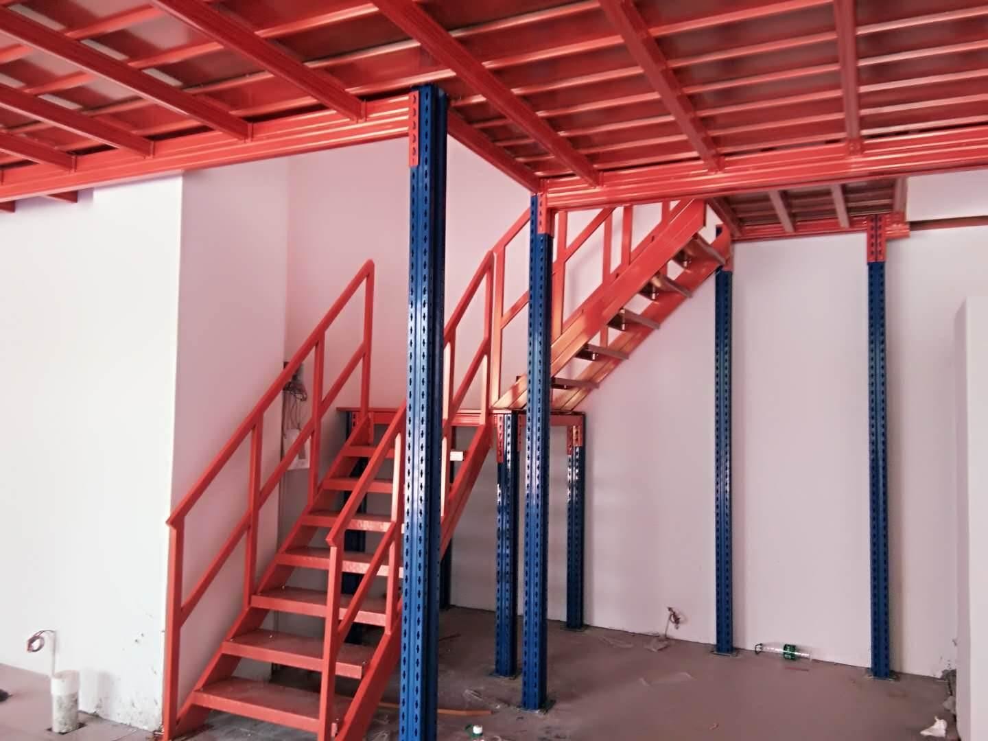 Integrated Stationary Warehouse Storage Racking System Mezzanine Platform with Steel Stair