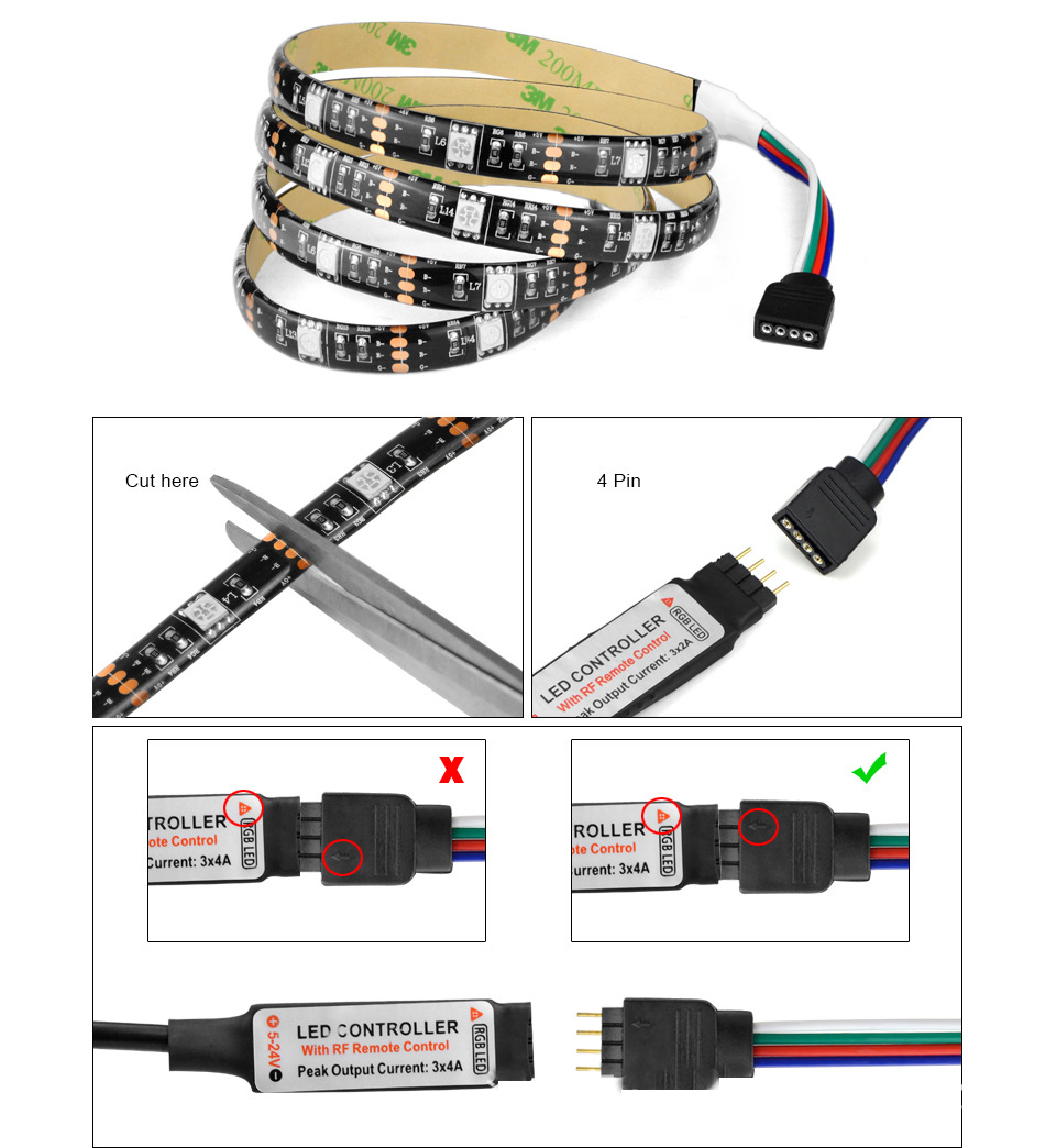 5050SMD IP68 Cool White Led Tape 5000mm Adhesive Back Led Strip Lights