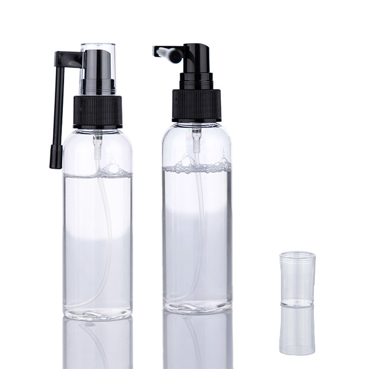 18/410 Medical Black Plastic Nasal Spray Bottle Anitary and Sterile for Easy Carrying.