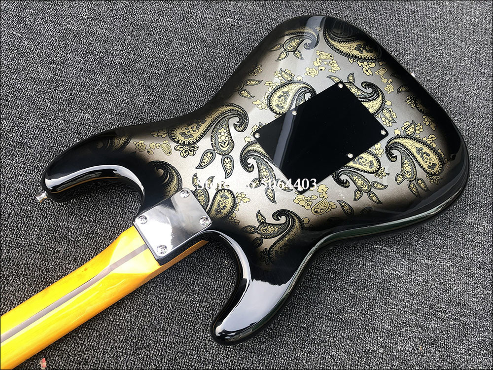 Maple fingerboard retro color front and rear stickers electric guitar double wave electric guitar free shipping