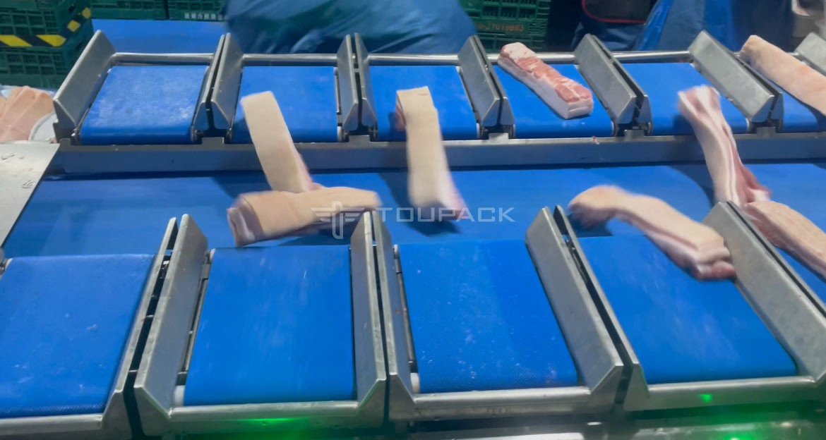 Automatic Counterweight Streaky Pork Fresh Meat Weighing Machine Belt Combination Weigher