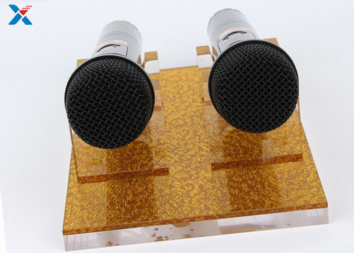 Durable Acrylic Display Rack Clear Acrylic Microphone Display Hold For KTV Nightclub