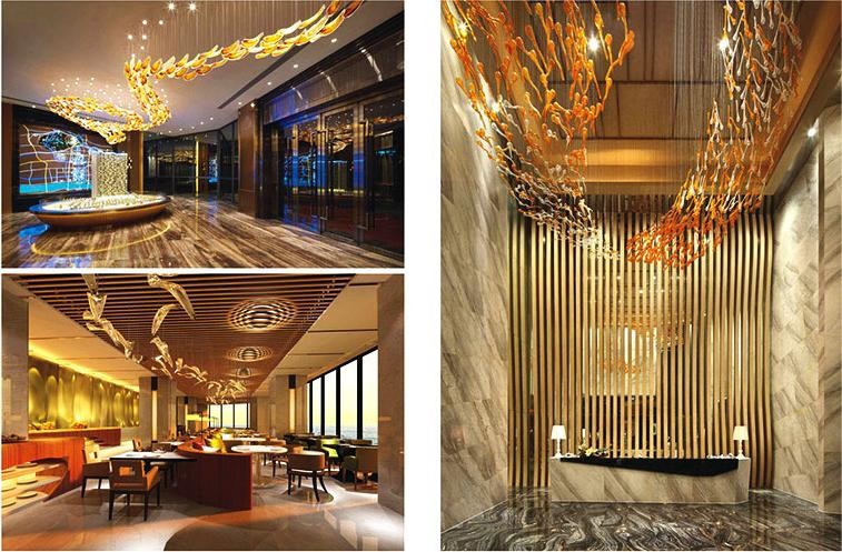 Creative Art Luxury Crystal Chandelier For Art Exhibition Hall Or Conference Hall