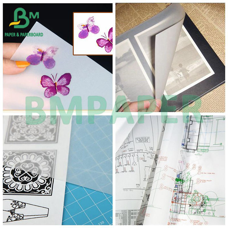 60gsm 24''  36''  White Tracing Paper Transparent Copying Paper For Tracing And Drawing