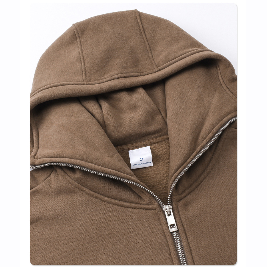 Hooded Collar Winter Warm Cotton Terry Embroidery Masked Ninja Hoodie for Cold Days