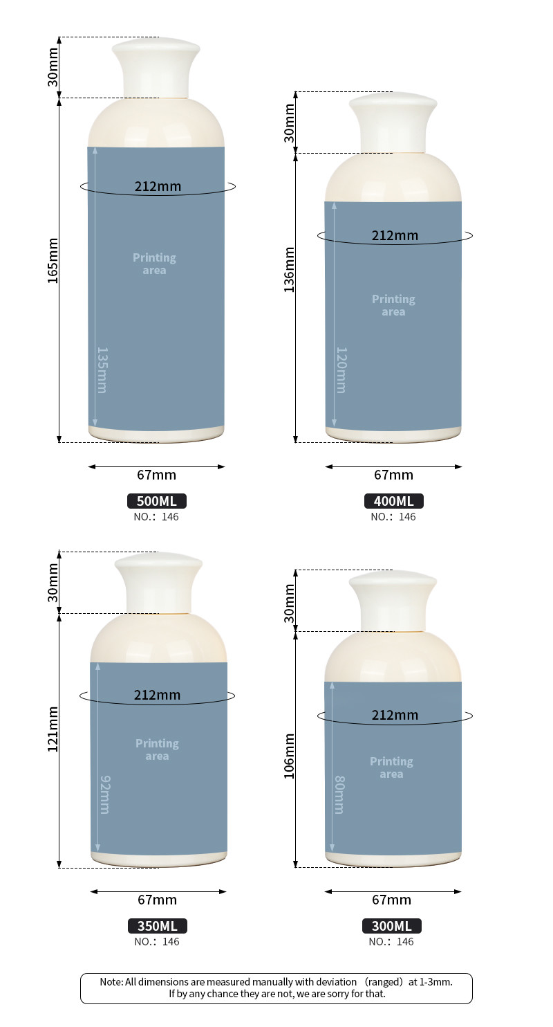 Cosmetic Plastic Toner Bottle 300ml 350ml Transparent Round Plastic Bottle