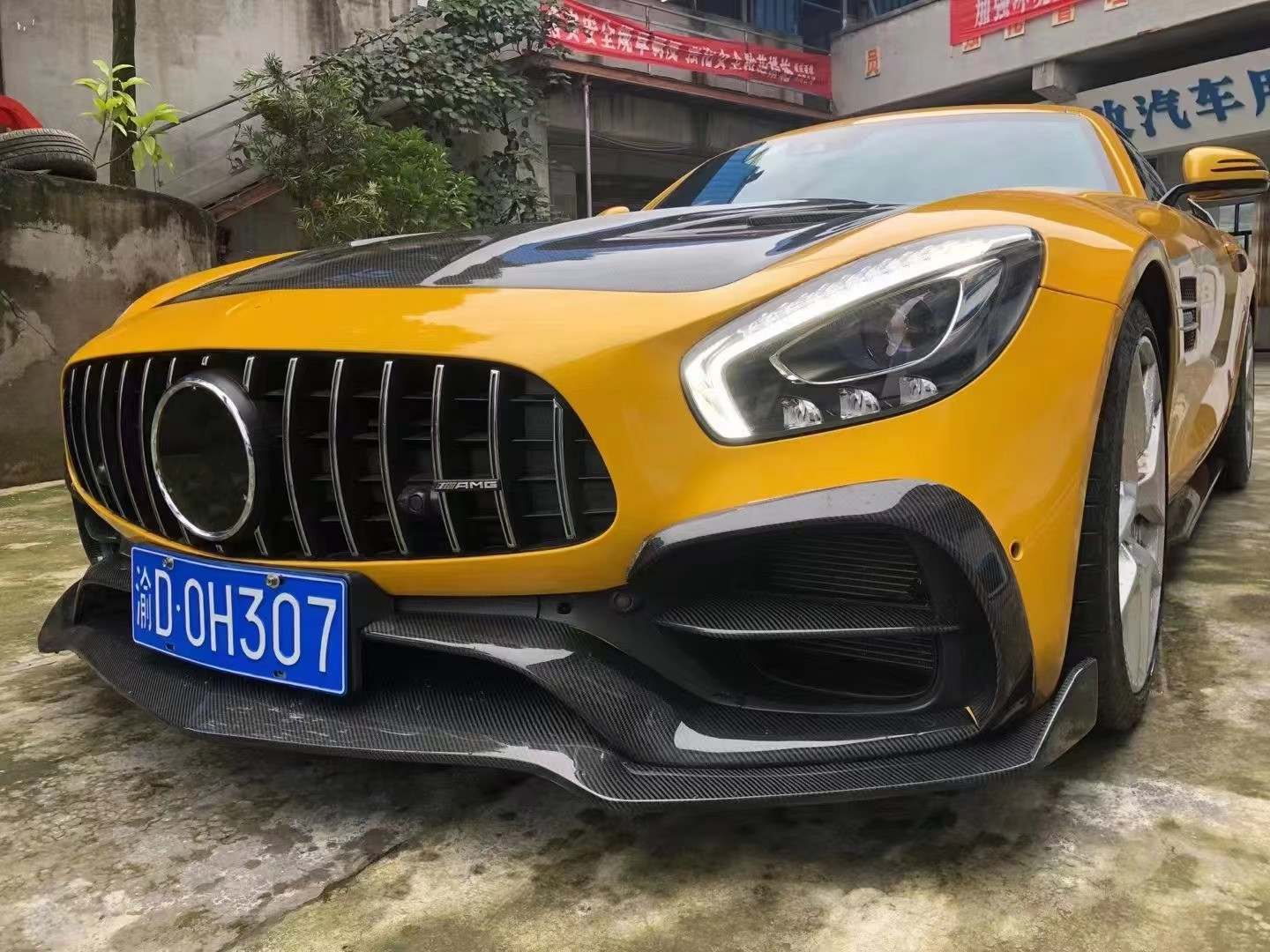 For Mercedes AMG GT Carbon Fiber Body Kit AMG GT Carbon Fiber Front Lip Diffuser Spoiler