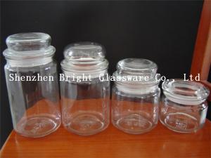 China different size glass jar with lid, glass candle wholesale on sale