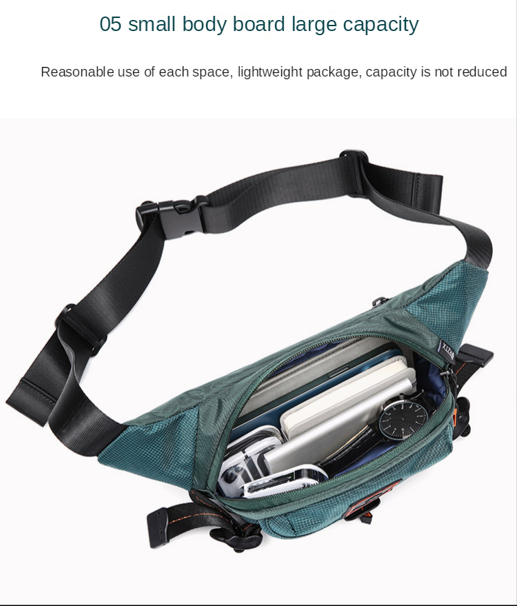 ISO9001 Mens Waist Bags Mildew Resistance Waist Pouch Waterproof