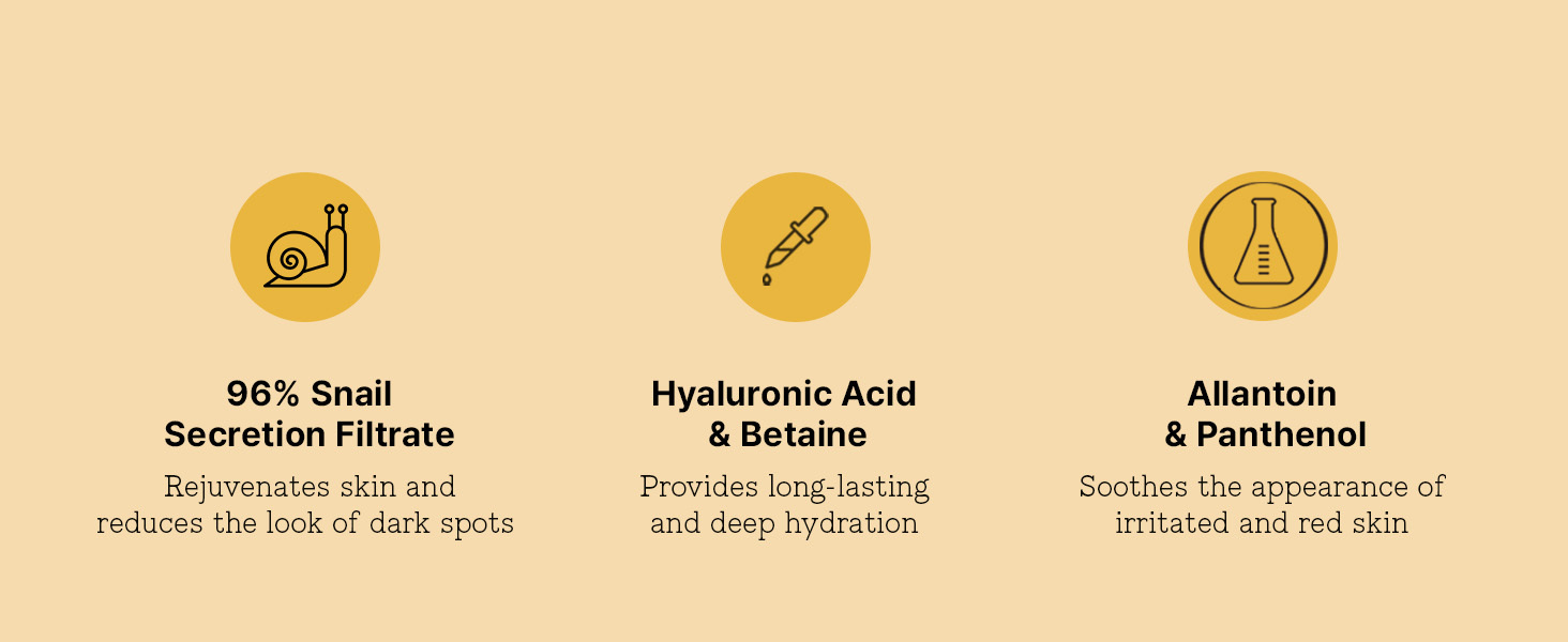 Hydrating Moisturizing Face Serum Snail Mucin 96% Power Repairing Essence 3.38 Fl.Oz 100ml