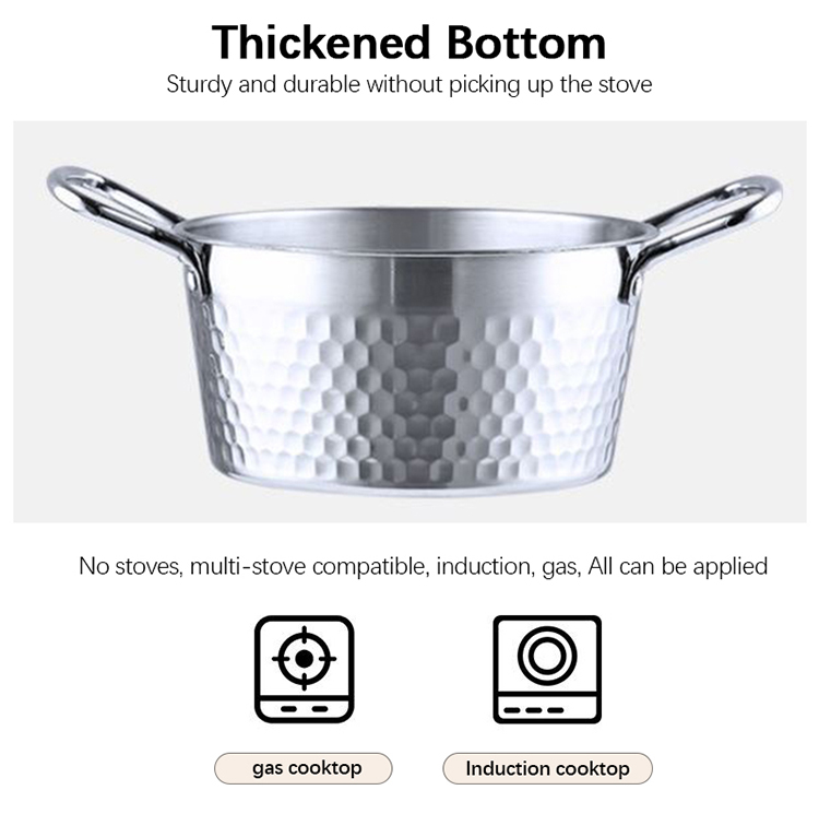 Amazon Top Seller Kitchen Cooking Ware Induction Stainless Steel 304 Korean Cookware Soup Pot