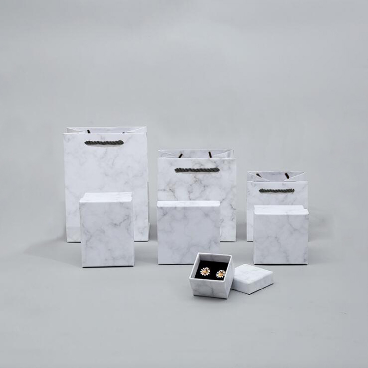 Unique Modern Gift Luxury Jewelry Packaging Cardboard Material Marble Patterned