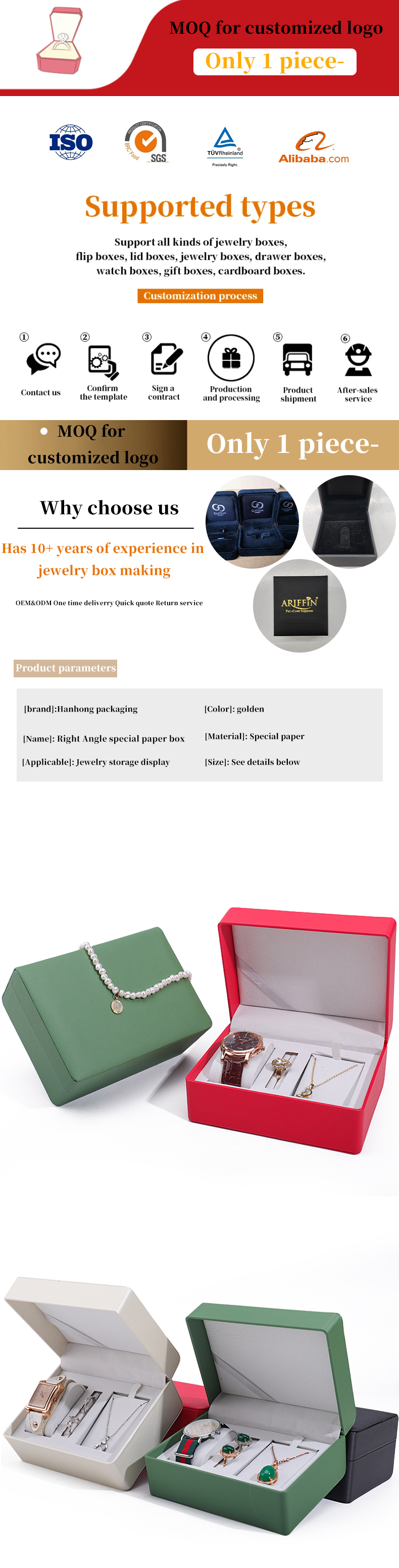 Multi-Functional Practical Watch Packaging Case Pendant Storage Box with Triple Cells