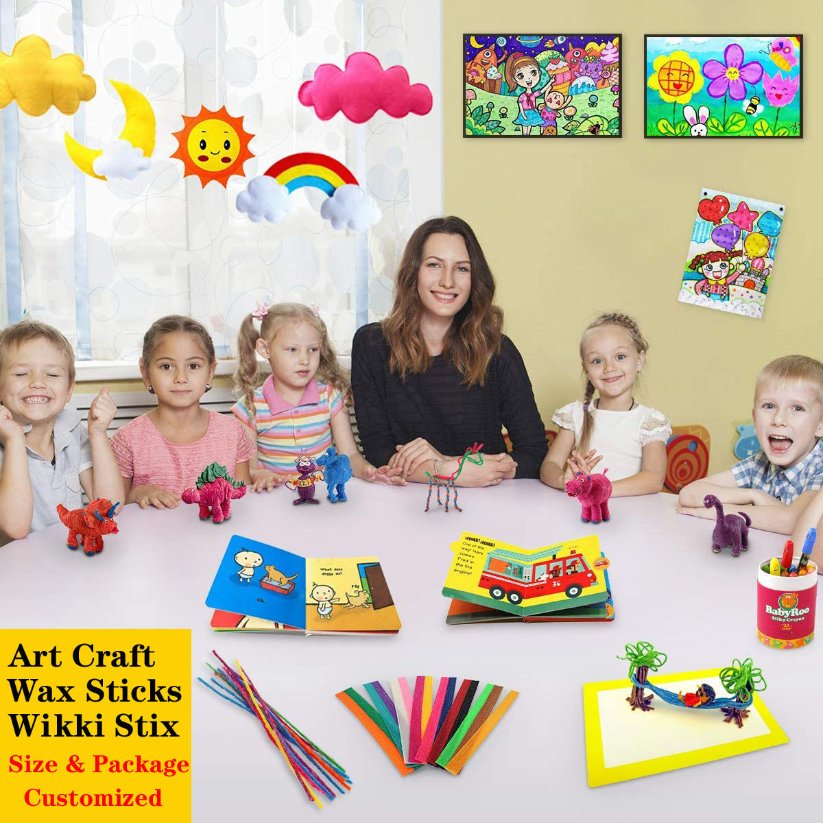 Flexible Magic Wax Sticks Wax Wire Wikki Stix Doodle Sticks for Kids DIY Art Craft Material STEM InnovationOEM ODM