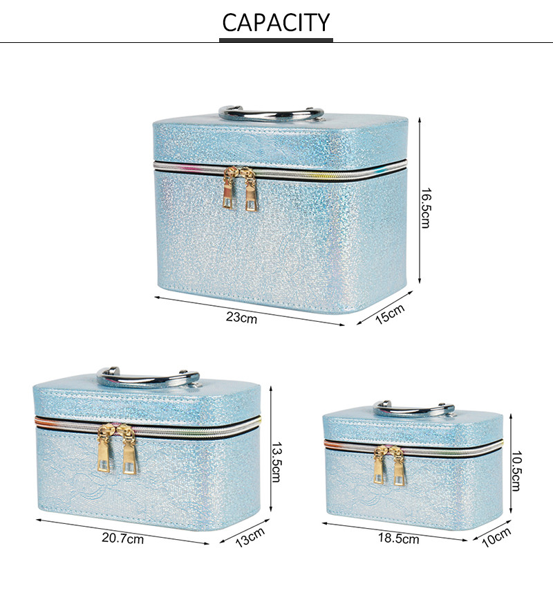 Case Shape dual Zipper Makeup Organizer Travel Bag