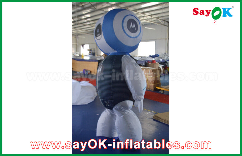 Custom 2mH Oxford Cloth Robot Custom Inflatable Products Blue For Advertising