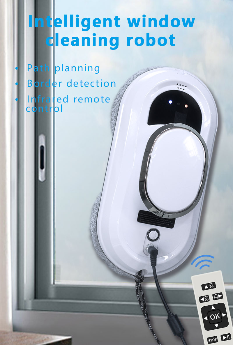 2.8KPa Strong Suction Electric Window Cleaner Robot 5mins/M2 Window Cleaning Robot Cordless