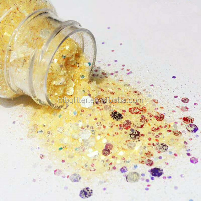 Excellent Nail Art Effect in Chunky Polyester Shifting Glitter for Mixed Chameleon Glitter