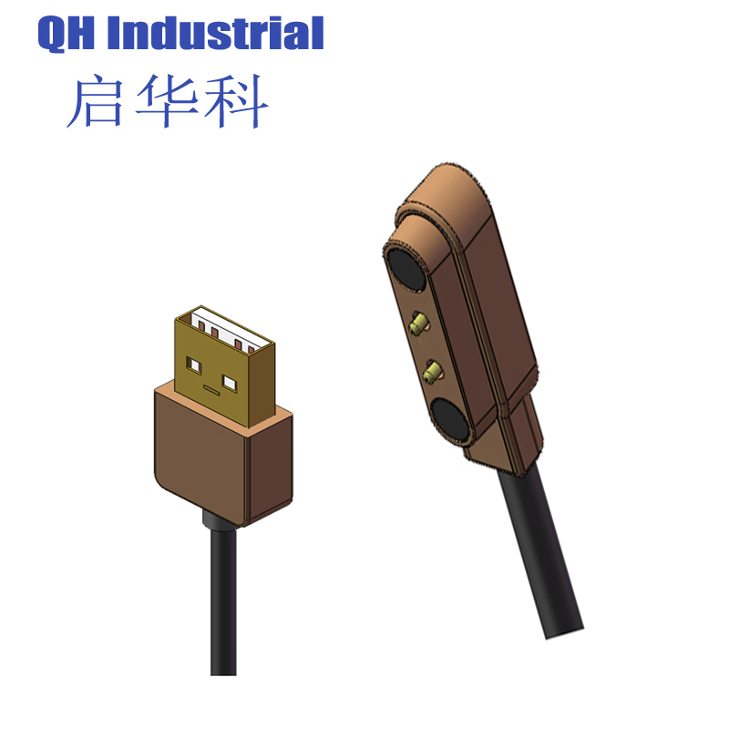 2Pin 4.0mmIso & Rohs Reached Ethernet Double End Spring Loaded Pin Magnetic Pogo Pin To Usb 