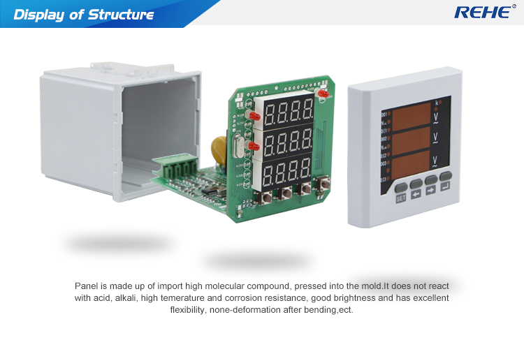 Three Phase Three Wire/Four Wire LED display digital panel meter generator Voltage Meter 80*80