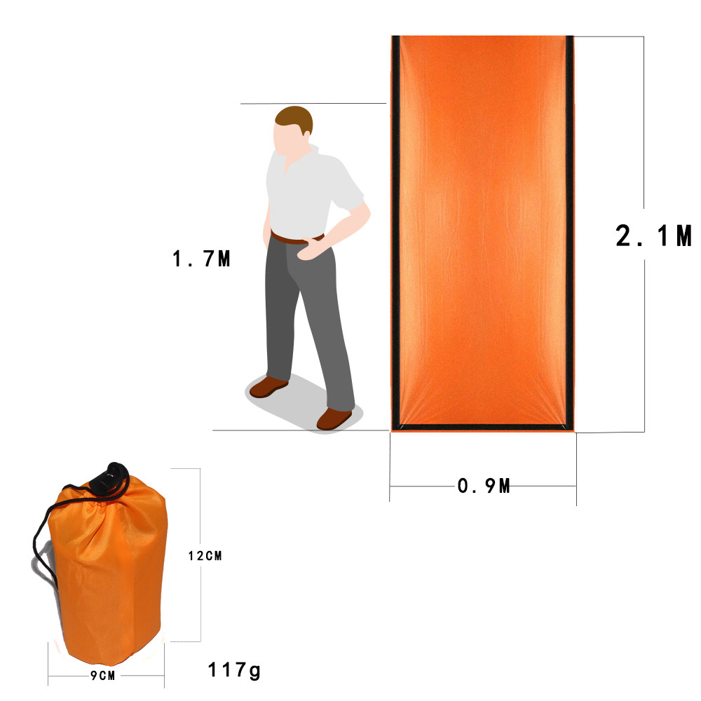 Emergency Sleeping Bag 2 Pack Lightweight Survival Sleeping Bags Thermal Sack Portable Emergency Blanket Campin