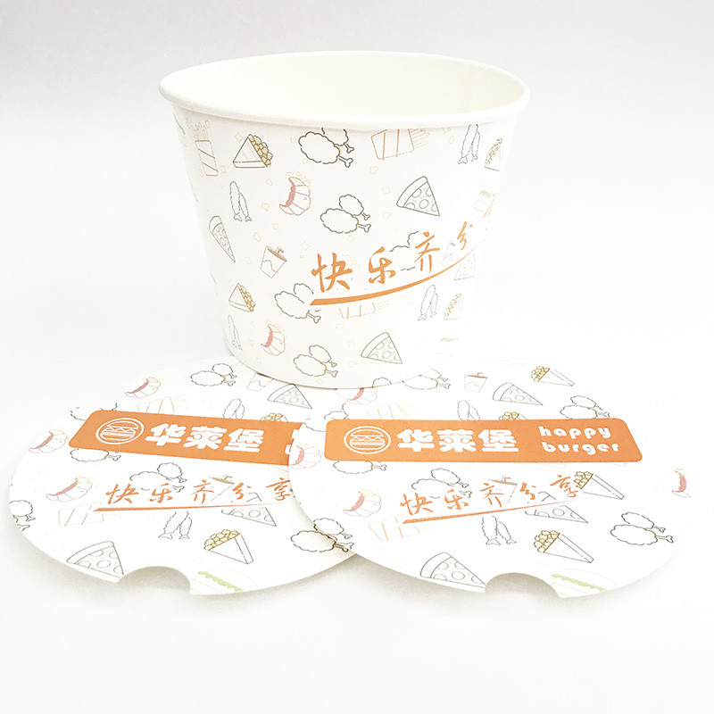 Disposable 4500ml Paper Food Bucket , Custom Fried Chicken Bucket With Lid