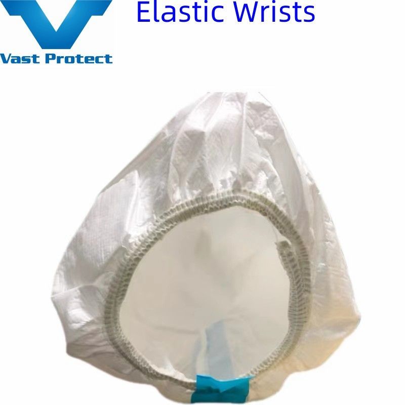 Sealed Seam Fluid Resistant Disposable White Microporous Coverall