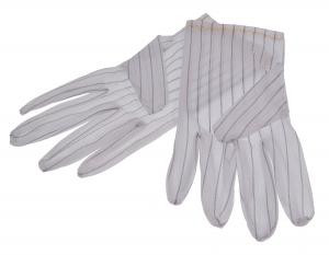 China Safety White Antistatic Stripe Polyester ESD Work Gloves Cleanroom Electronics Industry on sale