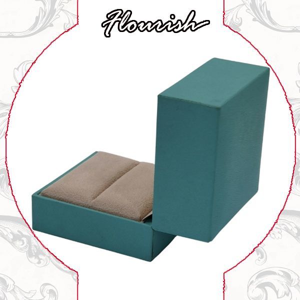 Elegant Green Color Rigid Cardboard Proposal Ring Gift Box