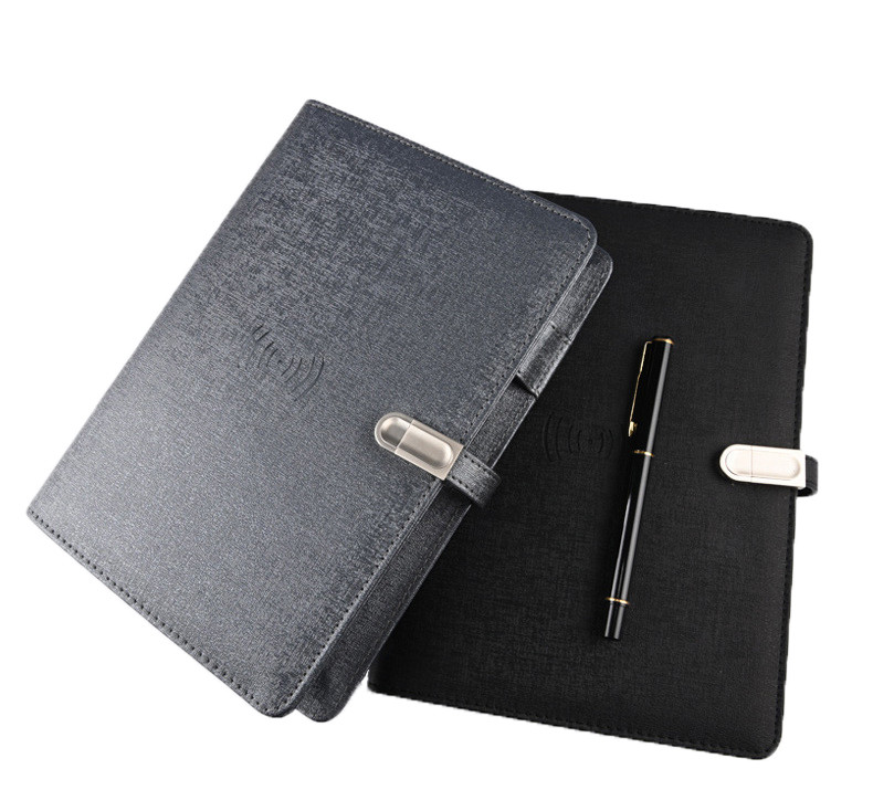 PU Leather B5 Wireless Charging Notebooks With Magnetic Flap Multifunctional