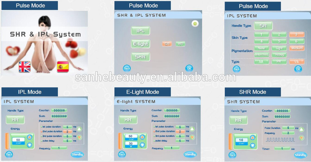 Sanhe AFT SHR Golden manufacture super hair removal machine / shr hair removal / ipl 950