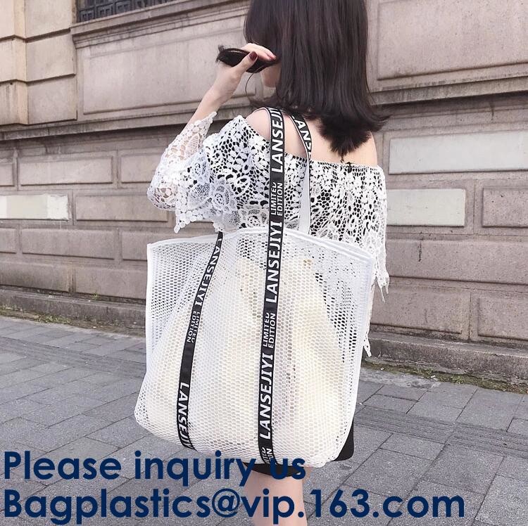 Mesh Beach Tote Large Bag Upgrade for Women with Multiple Pockets for Family Travel Swimming Waterproof Pool Bag