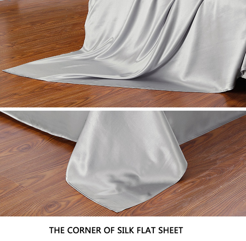 19mm Thread Count Fitted Sheet Set 100% Silk Oeko-TEX Certified Duvet Cover Included