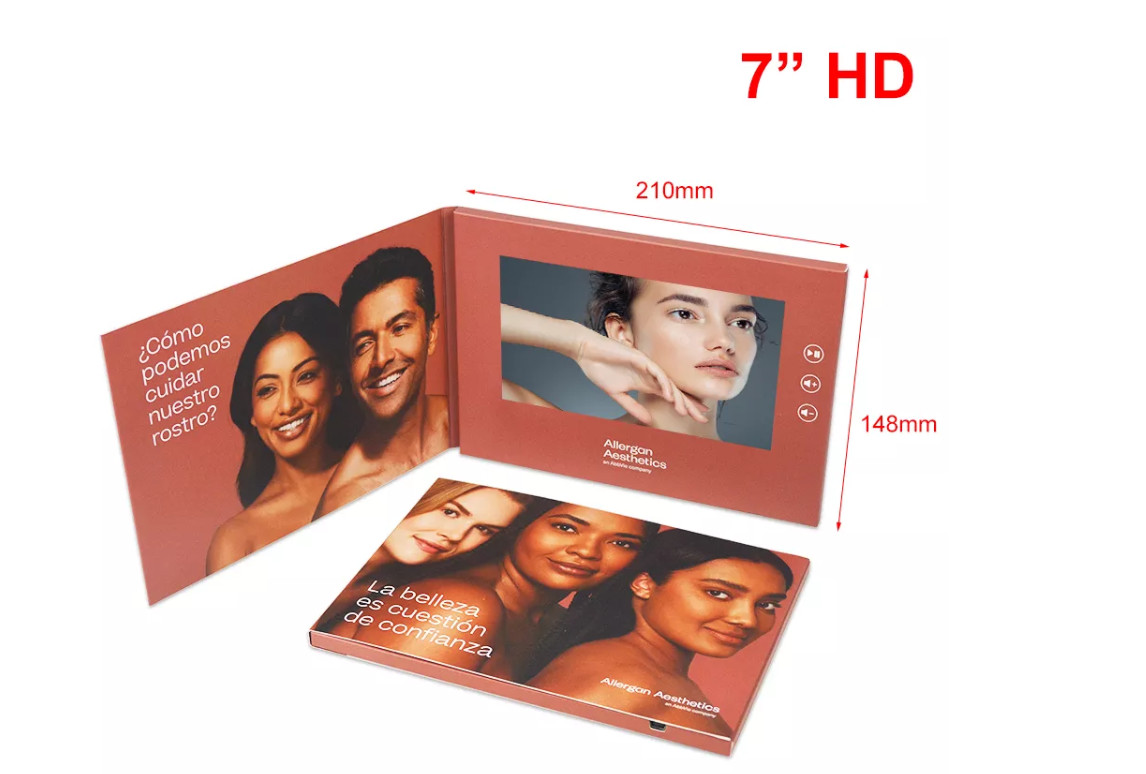 Motion activated ips lcd screens card brochure video brochure 7 inch