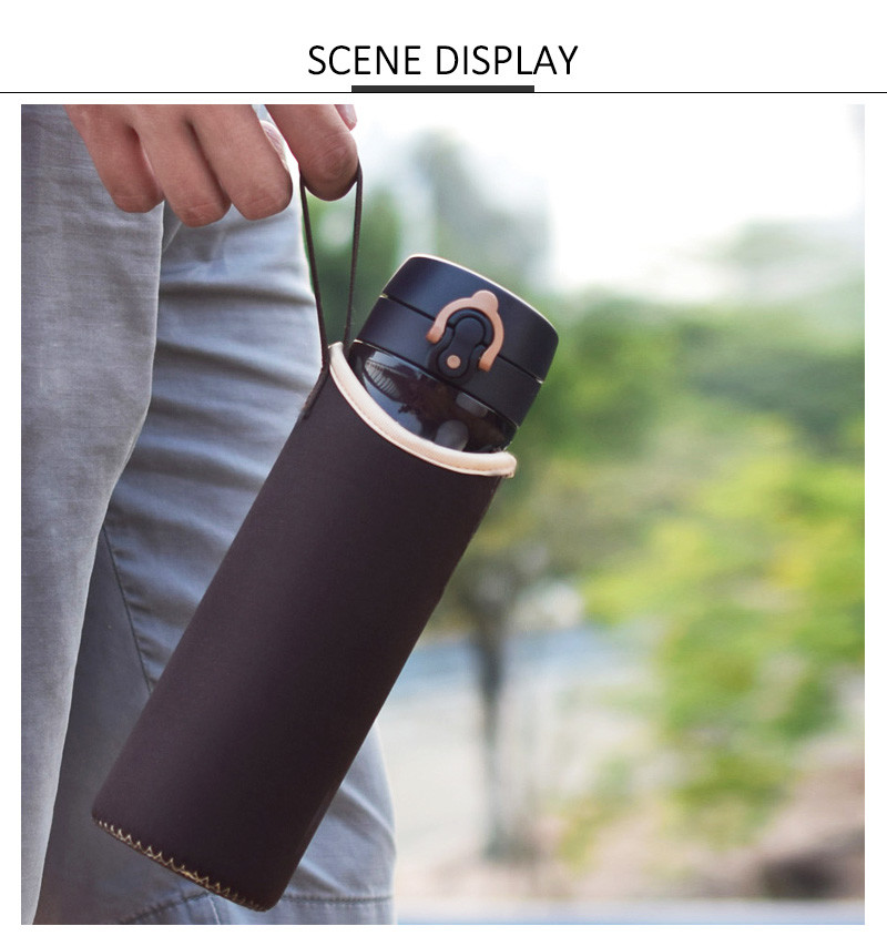 Eco Friendly AZO Free Neoprene Glass Water Bottle Cover
