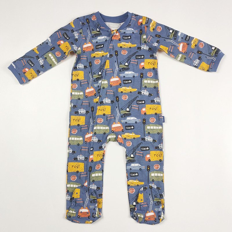 Newborn Bodysuit Rompers with Zipper Close and Printing Pattern in Customized Color