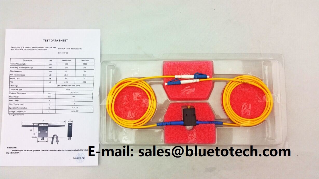 MVOA LC Connector Variable Optical Attenuator Single Mode Inline Attenuator